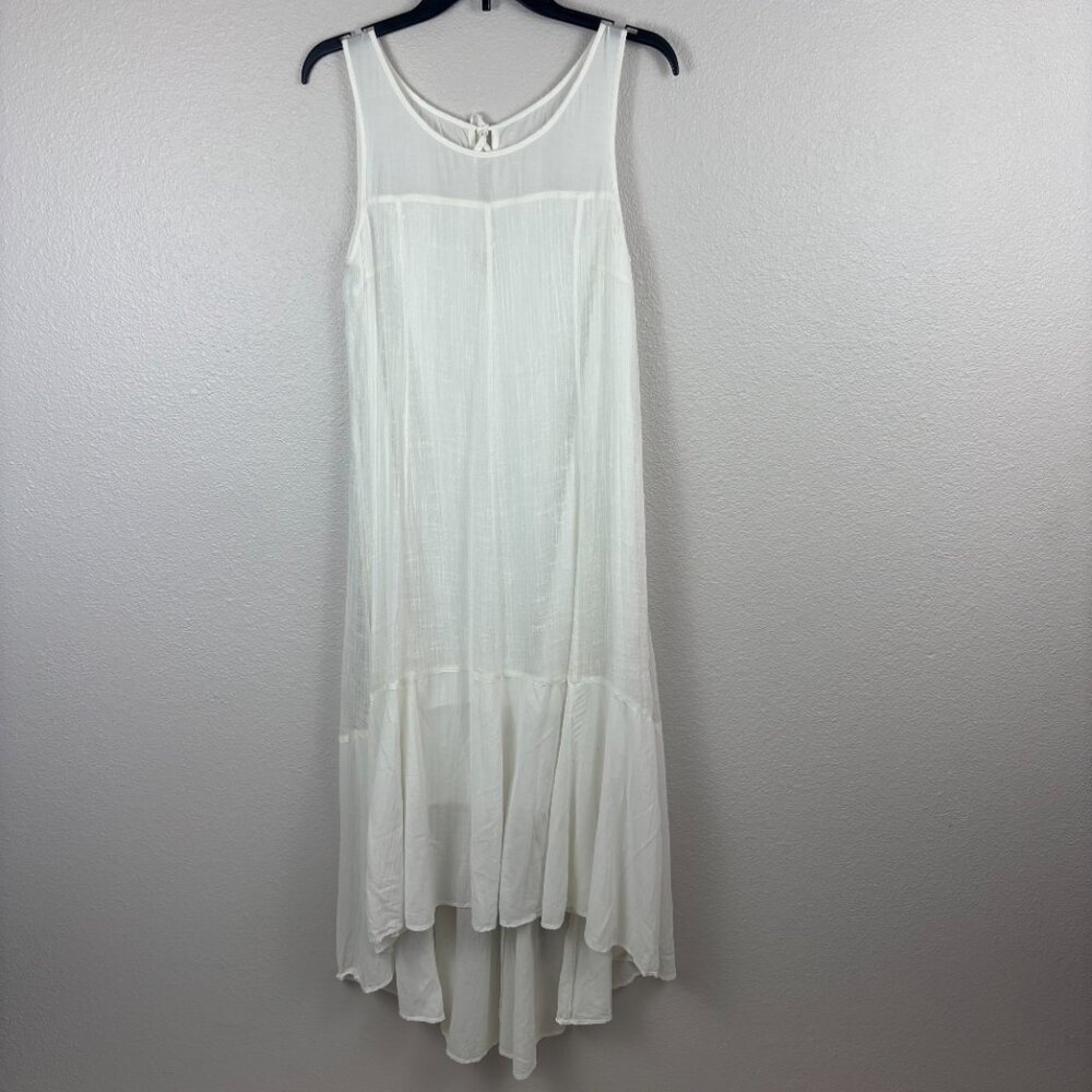Anthropologie Leifsdottir Womens White Lined Hi-Low Hem Gauze Midi Dress Size S - Picture 4 of 12